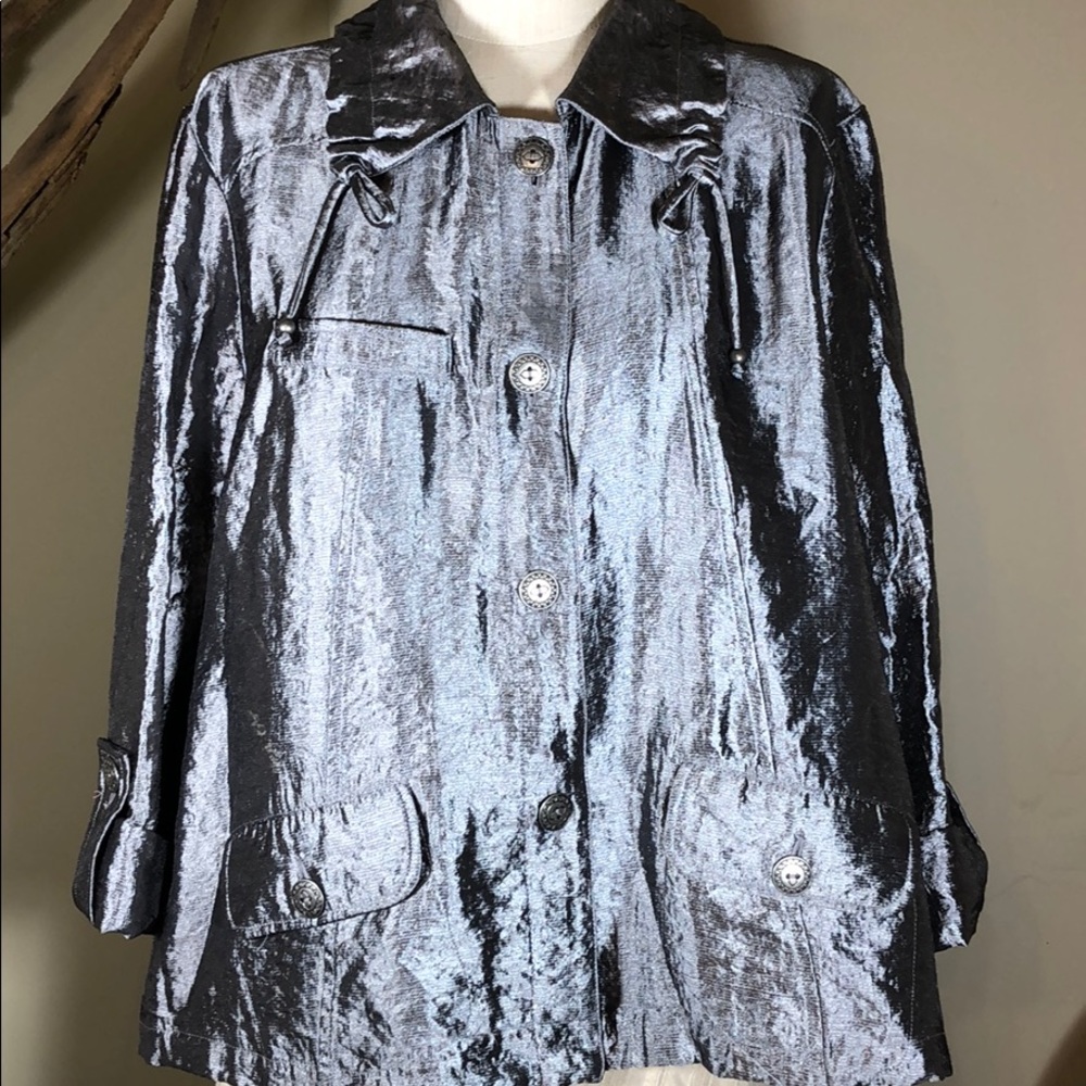Ruby Rd size 18 ladies metallic silver jacket